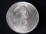 10 Kčs 1965, 550. výročí upálení Jana Husa
