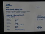 Karel I., 5 Korona 1918, novoražba ČM 2026, náklad 300 ks, certifikát, etue