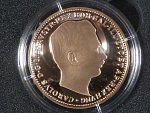 Karel I., 100 Korona 1918, Au novoražba ČM 2026, náklad 30 ks, Au 0,900, 33,88 g, certifikát, etue