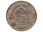 Ag žeton 1867 Uherská korunovace Alžběty (Sisi) v Budapešti, latinský nápis, průměr 23,5 mm, 5,49 g, Früh. III.3.b