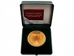 Pamětní medaile na povodně 1998 povodí Odry a Moravy, mosaz 50 mm, raženo 500 ks., signováno VO (Vladimír Oppl), značka výrobce ČM (Česká Mincovna), certifikát, etue_