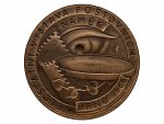 Výstavy filatelistické - AE pozlacená medaile Celostátní výstava poštovních známek Brno 1966, bronz, průměr 50 mm, váha 61,07_