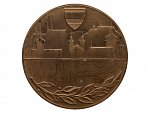 Výstavy filatelistické - AE pozlacená medaile Celostátní výstava poštovních známek Brno 1966, bronz, průměr 50 mm, váha 61,07_