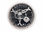 AR medaile 2000 s náboženským motivem ke konci druhého tisíciletí. Stříbro 40 mm, 29 g., punc Ag 999, autor V. Dařbujjan, náklad 500 ks._