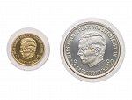 Sada 50 a 10 Franků 1990 - Nástupnictví prince Hanse-Adama II., 10g, 0.900 Au, 30g, 0.900 Ag_