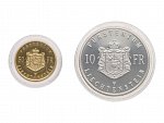 Sada 50 a 10 Franků 1990 - Nástupnictví prince Hanse-Adama II., 10g, 0.900 Au, 30g, 0.900 Ag_