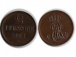 Hannover ,  Ernst August (1837-1851), 2 Pfennige 1851 B