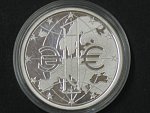 AR medaile k zavedení Euro měny, Ag 999, 16 g, průměr 34 mm, 1000 ks, certifikát, etue