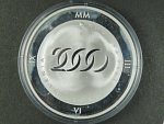 2000 Kč 2000, milénium (mince s hologramem), Au/Ag, drobné skvrnky