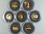 sada 7x 5 Dollars 2006 záhady světa, 7x 1,25g, Au 0,586, společná etue, certifikáty