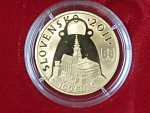 100 Euro 2011 Pribina nitranske knieža 1150.výročie úmrtia, Au 900, 9,5g, etue, certifikát