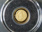 1 Francs 2009 - replika řecké mince,  Au 0,999, 0,5g, průměr 11 mm