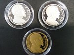 Zlatá, platinová a stříbrná replika 10 Kčs 1992 Rašín, číslované č. 35, Au 986, Pt 999, Ag 925, 3x 7,8 g, průměr 24,5 mm, limit 100ks, etue, certifikáty 