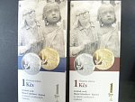 zlatá a stříbrná replika 1 Kč 1961, číslované č. 129, Au 986, 7,8g, Ag 925, 7,8g ,průměr 23 mm, limit 150ks (Au) a 200ks (Ag), dřevěná společná etue, certifikáty 