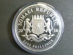 2000 Shillings 2016- 1 Kg Ag - sloni, kvalita proof, Ag 999/1000, 1000g, etue