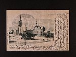 Kladno - jednobar. pohlednice - slídový efekt, dl. adresa, použitá 1901