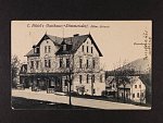 Mezná-Hřensko, okr. Děčín - jednobar. pohlednice, použitá 1928, hotel a restaurace