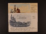 Prachatice - 2 ks. pohlednic, použité 1900 a 1901
