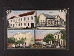 Smržice, okr. Prostějov - barevná čtyřokénková pohlednice, prošlá 1913