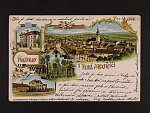 Velké Meziříčí - barevná litografická pohlednice, použitá 1906