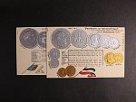 Mince - dvě bar. reliéfní litografie (Německo a Portugalsko), dl. adresa, nepoužité, dobrá kvalita