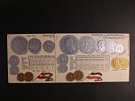 Mince - dvě bar. reliéfní litografie Německo, Rakousko), dl. adresa, nepoužité, dobrá kvalita