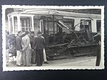 Brno - Malinovského nám. (Theaterplatz), srážka tramvají, fotopohlednice, neprošlá