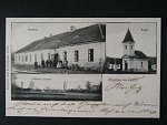 Žabčice, čb. vícezáběrová pohl., hostinec, prošlá 1907