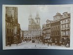 Praha, čb. fotopohlednice Staroměstské nám., prošlá