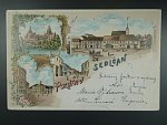 Sedlčany, bar. vícezáběrová litograf. pohl., prošlá 1898
