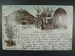 Bezděz (Bösig), bar. vícezáběrová litograf. pohl., prošlá 1898