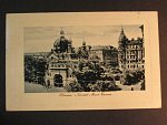 Olomouc, čb. fotopohlednice náměstí se synagogou, prošlá