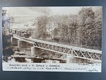 Horní Sytová okr. Semily, vlak na železničním mostě, prošlá 1905