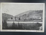 Teplice, údolí Bečvy s vlakem, prošlá 1911, raz. poštovny