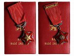 Řád rudé zástavy ČSSR č. 154, puncované Ag, původní etue, udělený kus
