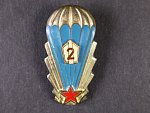 Odznak výsadkového vojska 2. třídy z obdobi 1965-1992 č.34191, druhý typ