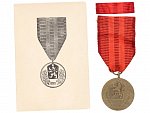 Medaile Za službu vlasti - ČSSR, udělovací průkaz