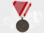 Bronzová medaile za statečnost, náhradní kov, zinek, nová vojenská stuha, vydání 1914 - 1917