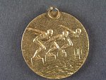 Zlatá medaile z II. celostátní spartakiády 1960, pozlacený bronz, smalty