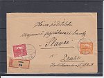 R - dopis frankovaný známkou č. 9C a 17B pod razítkem Milčín 23.7.1920.
