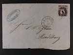 Hamburg - přední strana dopisu frank. zn. Mi. č. 12 II s čís. raz. 9 + denní raz. HAMBURG 1.10.