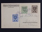 Offizielle Absstimmungskarte zaslaná do Gratzu, frank. zn. 1K, 1,5K a 2K s přetiskem Absstimmung in Salzburg 29.Mai 1921, pod. raz. SALZBURG 29.5.21