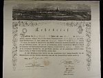 Vídeň, výuční list z roku 1842 s vedutou