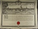 Ketskemét Városa, výuční list z roku 1838 s vedutou