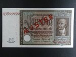 Německo, 50 Rtm 1934 série A s perf. DRUCKPROBE a s přetiskem MUSTER, platná na ČS území, Ro. 165M, Ba. D16, Pi. 172s