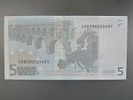 5 Euro 2002 s.E, Slovensko, podpis Jeana-Clauda Tricheta, E010 tiskárna F. C. Oberthur, Francie