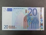 20 Euro 2002 s.U, Francie, podpis Jeana-Clauda Tricheta, L044 tiskárna Banque de France, Francie