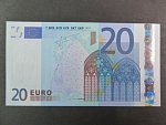 20 Euro 2002 s.U, Francie, podpis Jeana-Clauda Tricheta, L047 tiskárna Banque de France, Francie