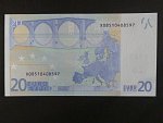 20 Euro 2002 s.X, Německo, podpis Willema F. Duisenberga, P008 tiskárna Giesecke a Devrient, Německo