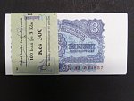 3 Kčs 1953 tiskárna STC Praha kompletní 100 ks balíček s původní bankovní páskou